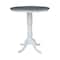 International Concepts Round 36 in Rd Pedestal Bar Ht Table, 2 X-Back Bar Ht Stools, White/Heather Gray, 36 in W, 36 in L K05-36RT-6B-S6133-2 - alternate 3
